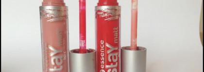 Такие разные. Essence Stay Matt lip cream 01 velvet rose, 04 silky red