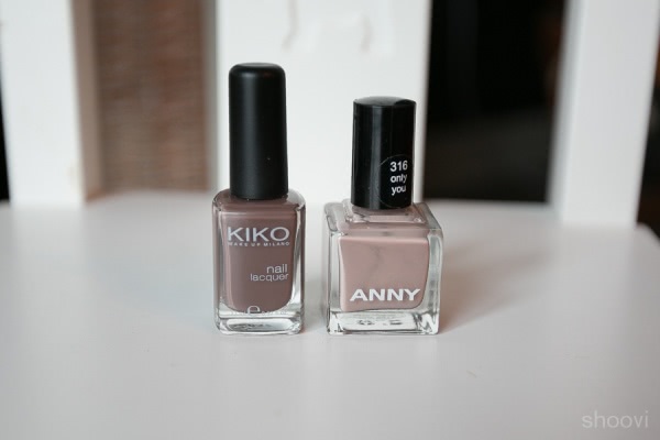 Маникюр с лаками для ногтей Anny Nail Polish в оттенке #316 Only you и Kiko Nail Polish в оттенке #321 Dove