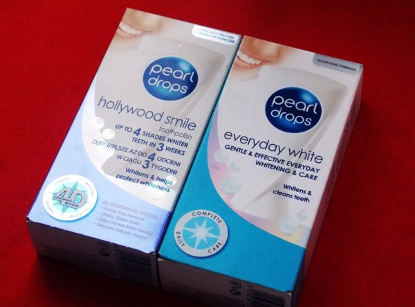 Зубные пасты: Pearl Drops Everyday White Белизна каждый день и Pearl Drops Hollywood smile Голливудская улыбка