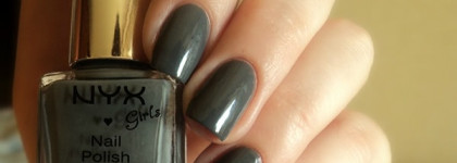 NYX Girls Nail Polish NGP 172 Dark Gray + стемпинг Konad