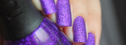 Nubar Nail Lacquer G185 Violet Sparkle + стемпинг Konad