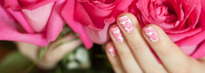 Розовый маникюр с лаками El Corazon и пластиной MoYou London Pro Collection 08