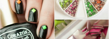 Металлические неоновые заклепки "Квадраты"