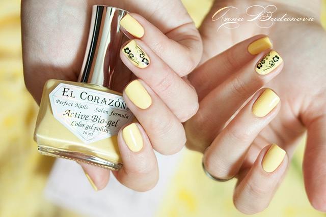 El Corazon Active Bio-gel Color gel polish №423/280 Cream + наклейки для ногтей El Corazon EC b12