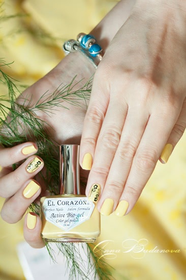 El Corazon Active Bio-gel Color gel polish №423/280 Cream + наклейки для ногтей El Corazon EC b12