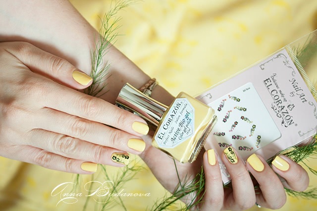 El Corazon Active Bio-gel Color gel polish №423/280 Cream + наклейки для ногтей El Corazon EC b12