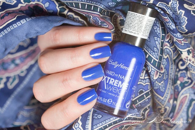 Sally Hansen Hard As Nails Xtreme Wear №470 Boho Blue + наклейки Tiebeauty Nail Art Hollow Sticker JV203