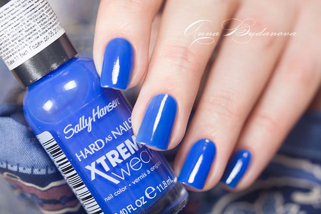 Sally Hansen Hard As Nails Xtreme Wear №470 Boho Blue + наклейки Tiebeauty Nail Art Hollow Sticker JV203