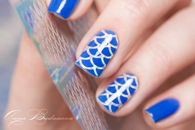 Sally Hansen Hard As Nails Xtreme Wear №470 Boho Blue + наклейки Tiebeauty Nail Art Hollow Sticker JV203
