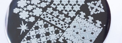 Стемпинг с диском Kaleidoscope №Kst-111 и лаками для стемпинга Kaleidoscope №st-14 fuchsia, №st-17 turguoise