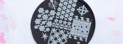 Стемпинг с диском Kaleidoscope №Kst-111 и лаками для стемпинга Kaleidoscope №st-14 fuchsia, №st-17 turguoise