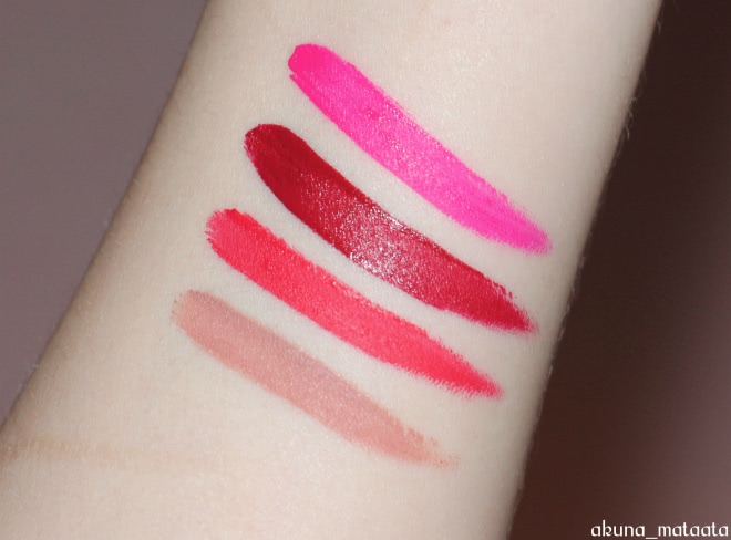 Вот что я люблю! Жидкая стойкая помада-блеск Seventeen All Day Lip Color в оттенках 03 Light Beige, 07 Red, 08 Dark Red, 15 Wild Pink