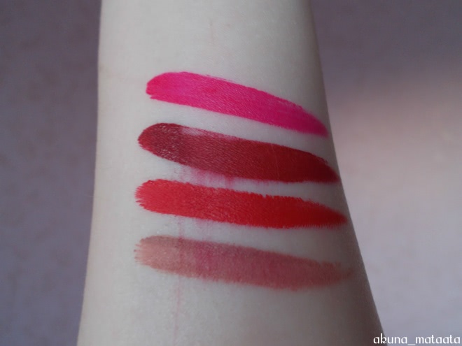 Вот что я люблю! Жидкая стойкая помада-блеск Seventeen All Day Lip Color в оттенках 03 Light Beige, 07 Red, 08 Dark Red, 15 Wild Pink