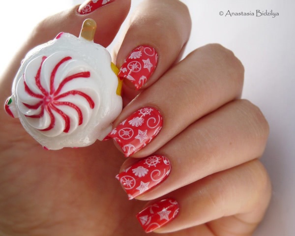 Anny Nail Lacquer - №135 Coral Reef + стемпинг Moyou London XL Sailor Collection №05