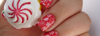 Anny Nail Lacquer - №135 Coral Reef + стемпинг Moyou London XL Sailor Collection №05