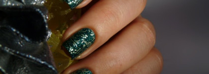 El Corazon Active Bio-gel Color Gel Polish - №423/501 Large Hologram "Kryptonite" + стемпинг Moyou London Pro Collection 08