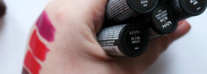 Nyx Matte Lipstick Merlot (Mls16), Perfect RED (Mls10), Eden (Mls27), Siren (Mls32), Aria (Mls30)