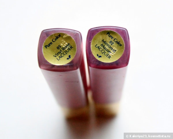 Лак для губ Estee Lauder Pure Color High Intensity Lip Lacquer в оттенках Mirrored mauve № 02 и Vinyl rose № 05