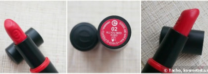 Четыре "е". Essence Long Lasting Lipstick 01 Coral Calling, 02 All You Need Is Red, 05 Dare To Be Nude, 07 Natural Beauty