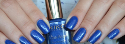 Kiko Sun Pearl nail lacquer # 429 Blue Spot и стемпинг Born Pretty Store