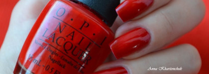 Opi Nail Lacquer Red Hot Rio и стемпинг