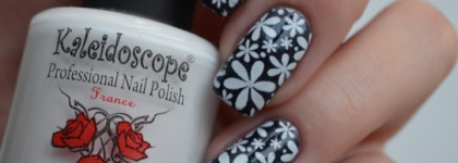 Odri Metalliс Matte Тон № 006, стемпинг с Kaleidoscope Professional Nail Polish Special paint for stamping nail art # st-02 white и BP-20