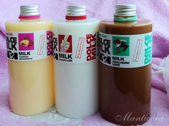 Любителям ароматных водных процедур посвящается. Гели для душа Dolce Milk: Cookies Strawberry, Sweet Milk, Chocolate Mint