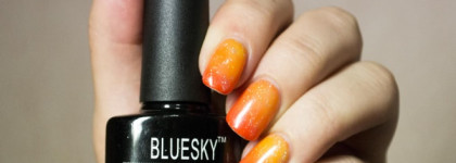 Кусочек солнца на ногтях с гель-лаком Bluesky #099