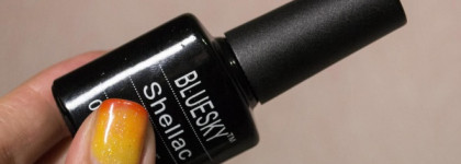 Кусочек солнца на ногтях с гель-лаком Bluesky #099