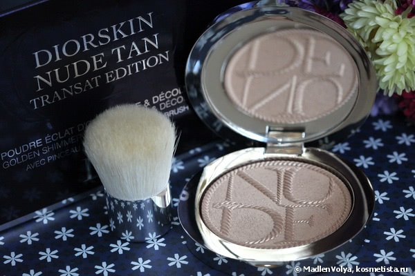 Diorskin Nude Tan Transat Edition Golden Shimmer Powder — Face & Decollete with kabuki brush