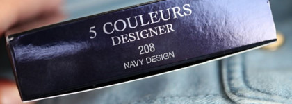 Dior 5 Couleurs Designer All-In-One Professional Eye Palette Base, 3 Fards & Liner #208 Navy Design