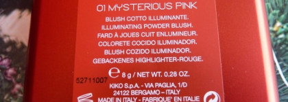 Блестящее открытие уходящего года - итальянская косметика Kiko Milano. Запеченные румяна c эффектом сияния Kiko Moon Dust Face Powder #01 Mysterious Pink