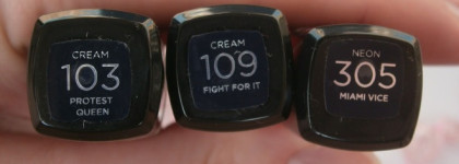 Три оттенка розового - L'Oreal Paris Infaillible Xtreme Resist в оттенках 103, 109 и 305