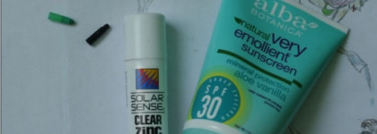 Мой солнцезащитный набор 2014 Alba Botanica Natural Very Emollient Sunscreen spf 30 Aloe Vanilla и Solar Sense Clear Zinc sunscreen broad spectrum spf 50