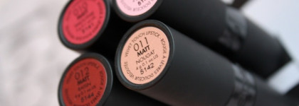 Gosh Velvet Touch: 009 Matt Sweetness, 010 Matt Smoothie, 011 Matt Nougat и 012 Matt Raisin