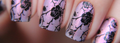 El corazon Active Bio-gel Color Gel Polish collection Magic Shine 423/558 Magic Tenderness и стемпинг  Moyou Pro XL-10