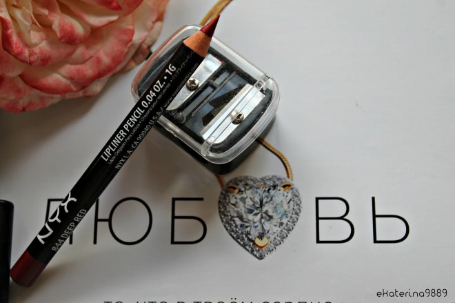 Красный. Глубокий красный цвет на моих губах. NYX lipliner pencil, 844 Deep Red