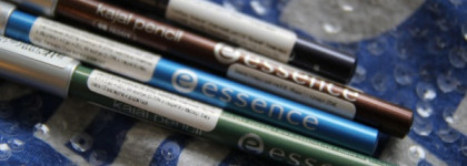 Карандаши для глаз Essence Kajal Pencil в четырех разных оттенках: #08 teddy, #21 feel the eclipse, #26 beach bum, #27 samba green