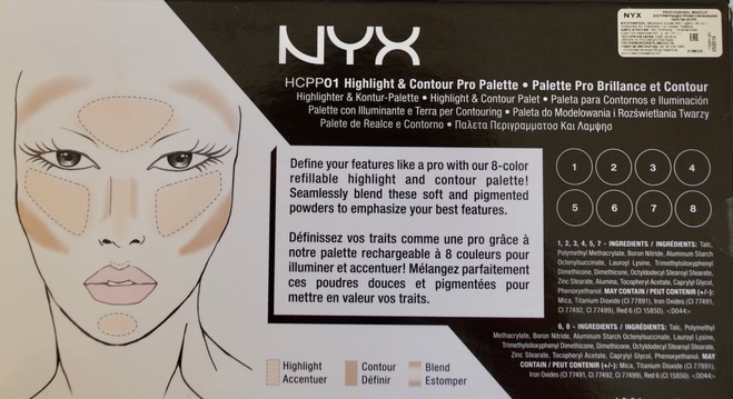 Рисуем скулы с палеткой NYX Highlight & Contour Pro Palette 01