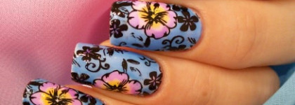 Дизайн ногтей. Раскрашенный стемпинг с красками и тинтами El Corazon Kaleidoscope