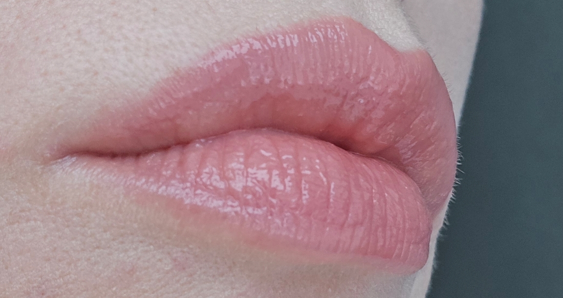 На губы нанесен блеск и каранташ для губ Vivienne Sabo Le Grand Volume Long Lasting Gel Lipliner в оттенке 06