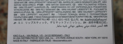 С 20-летием, Kiko! Полуматовая помада из лимитированной коллекции Kiko Mini Divas Lipstick 01 Practical Rose