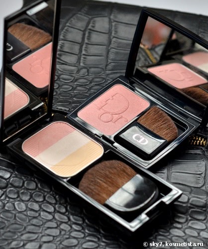 Покупки уходящей осени - моделирующие румяна Shiseido Face Color Enhancing Trio #РК1 Lychee Pink и пудровые румяна Dior Diorblush Vibrant Colour Powder Blush # 939 Rose Libertine