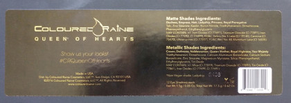 Coloured Raine Queen of Hearts Palette