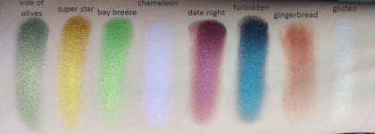 Coloured Raine Eye Shadow - оттенки Side of Olives, Super Star, Bay Breeze, Chameleon, Date Night, Forbidden, Gingerbread, Glisten
