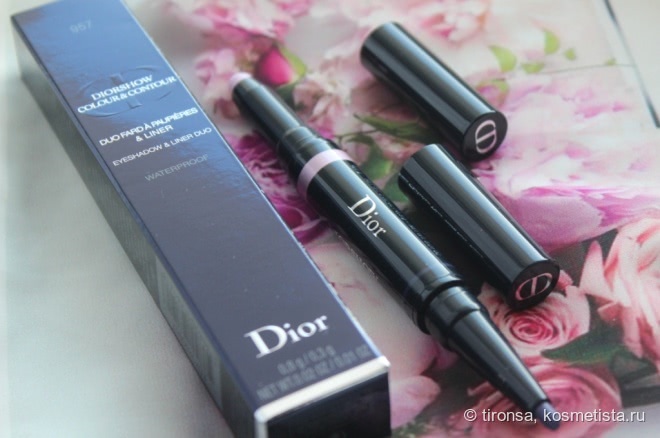 Прикосновение весны. Лайнер и тени для век в стике Dior Diorshow Colour & Contour Eyeshadow & Eyeliner Duo # 957 Hortensia