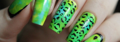 Яркий неоновый маникюр с помощью тинтов от Dance legend