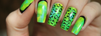 Яркий неоновый маникюр с помощью тинтов от Dance legend
