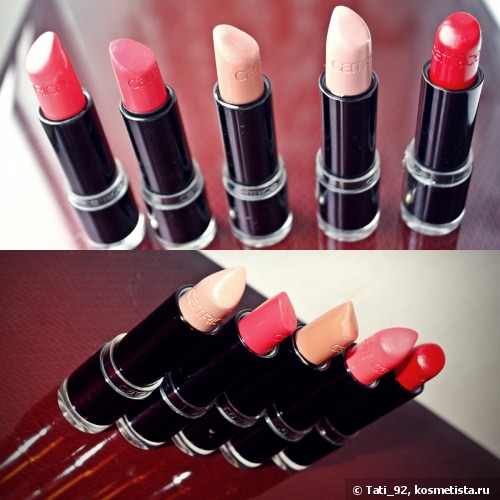 Помада Catrice Ultimate Colour Lipstick в оттенках 240 Hey Nude, 080 My Red Card, 250 Matt About Pink, 210 Pinkadilly Circus, 190 The Nuder