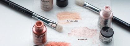 Мои пигменты от Nyx Loose pearl eye shadow в оттенках Pearl, Mink, Rust